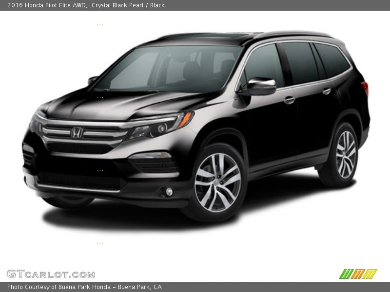 Crystal Black Pearl / Black 2016 Honda Pilot Elite AWD