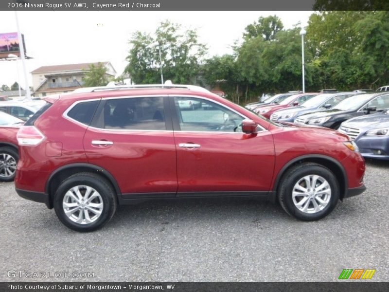 Cayenne Red / Charcoal 2016 Nissan Rogue SV AWD