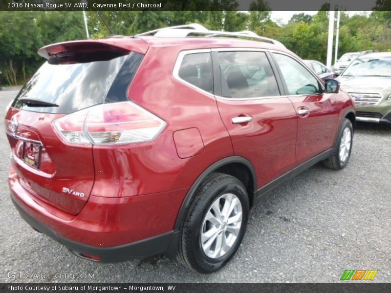 Cayenne Red / Charcoal 2016 Nissan Rogue SV AWD