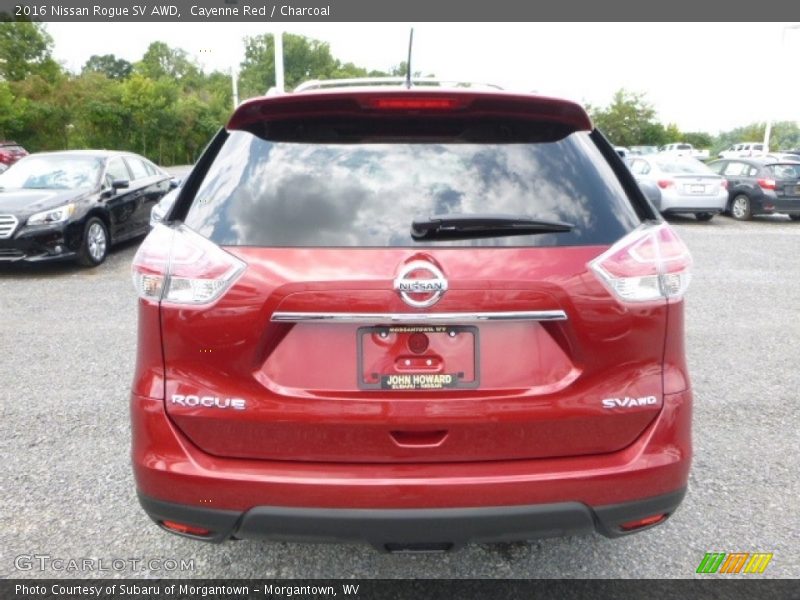 Cayenne Red / Charcoal 2016 Nissan Rogue SV AWD