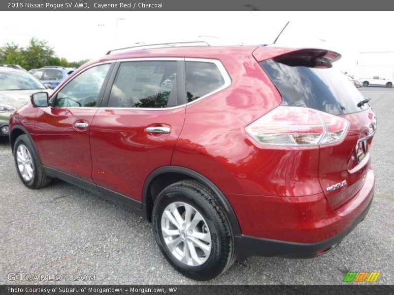 Cayenne Red / Charcoal 2016 Nissan Rogue SV AWD