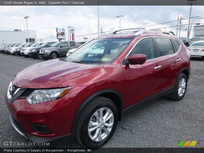 Cayenne Red / Charcoal 2016 Nissan Rogue SV AWD