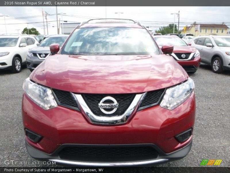 Cayenne Red / Charcoal 2016 Nissan Rogue SV AWD