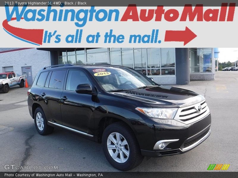 Black / Black 2013 Toyota Highlander SE 4WD