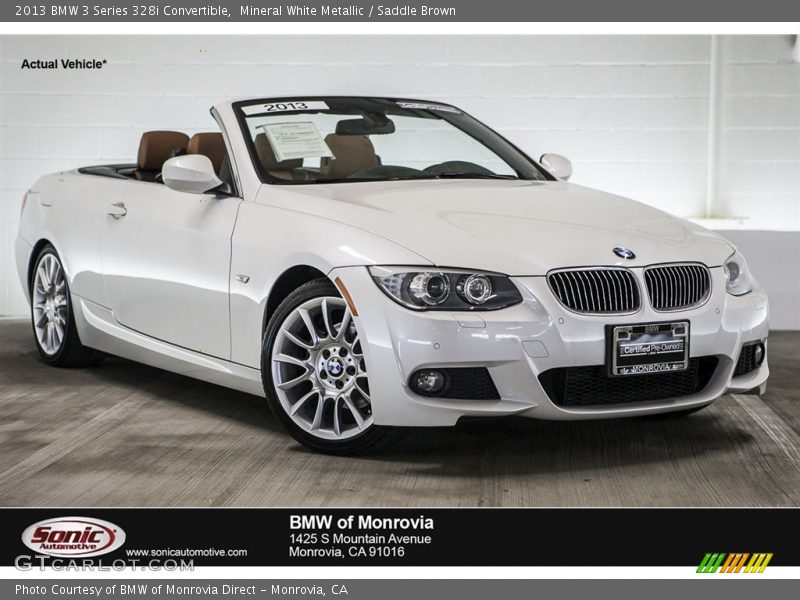 Mineral White Metallic / Saddle Brown 2013 BMW 3 Series 328i Convertible