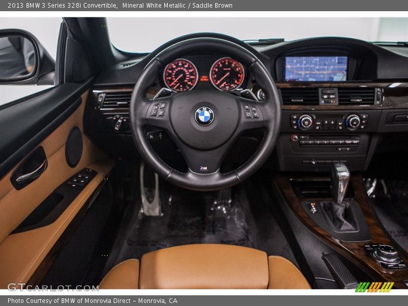 Mineral White Metallic / Saddle Brown 2013 BMW 3 Series 328i Convertible