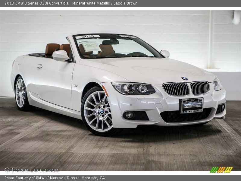 Mineral White Metallic / Saddle Brown 2013 BMW 3 Series 328i Convertible