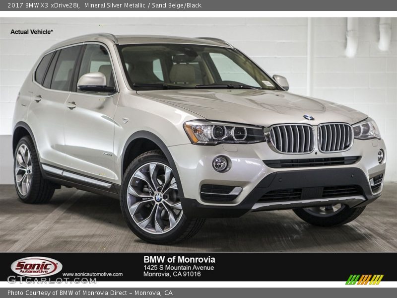 Mineral Silver Metallic / Sand Beige/Black 2017 BMW X3 xDrive28i