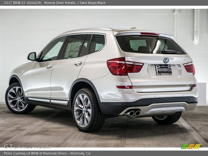 Mineral Silver Metallic / Sand Beige/Black 2017 BMW X3 xDrive28i