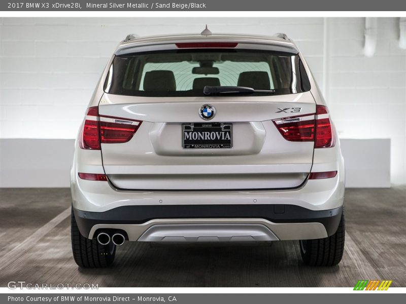 Mineral Silver Metallic / Sand Beige/Black 2017 BMW X3 xDrive28i