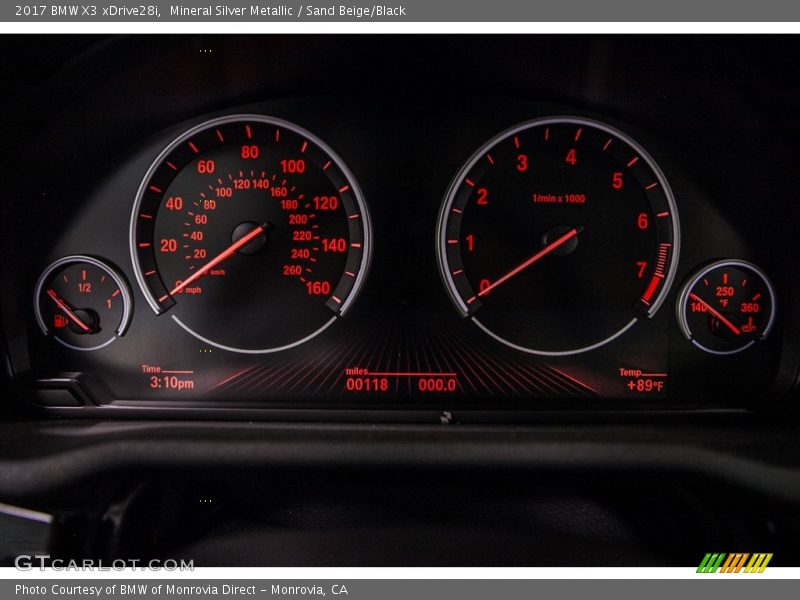 Mineral Silver Metallic / Sand Beige/Black 2017 BMW X3 xDrive28i