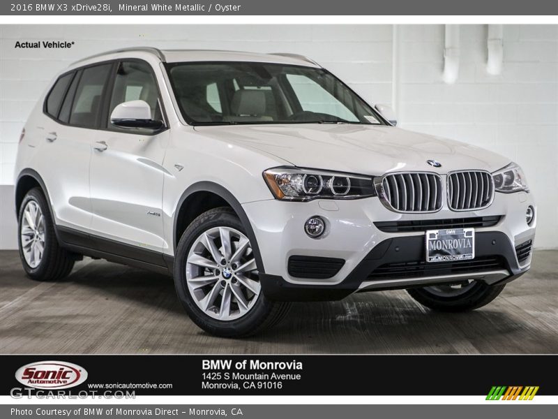Mineral White Metallic / Oyster 2016 BMW X3 xDrive28i