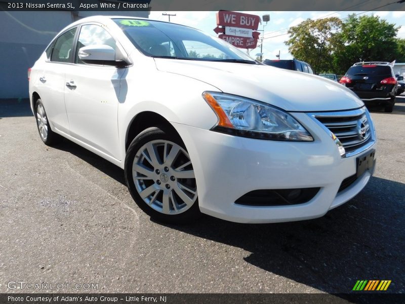 Aspen White / Charcoal 2013 Nissan Sentra SL