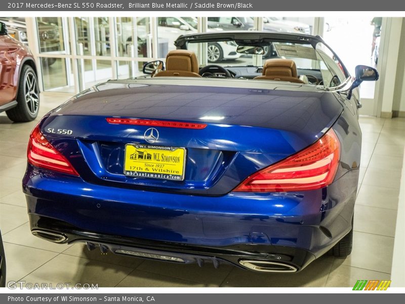 Brilliant Blue Metallic / Saddle Brown/Black 2017 Mercedes-Benz SL 550 Roadster