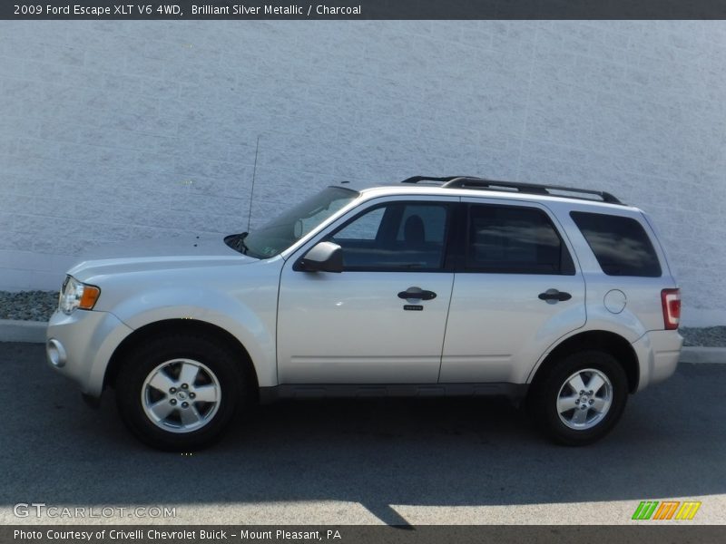 Brilliant Silver Metallic / Charcoal 2009 Ford Escape XLT V6 4WD