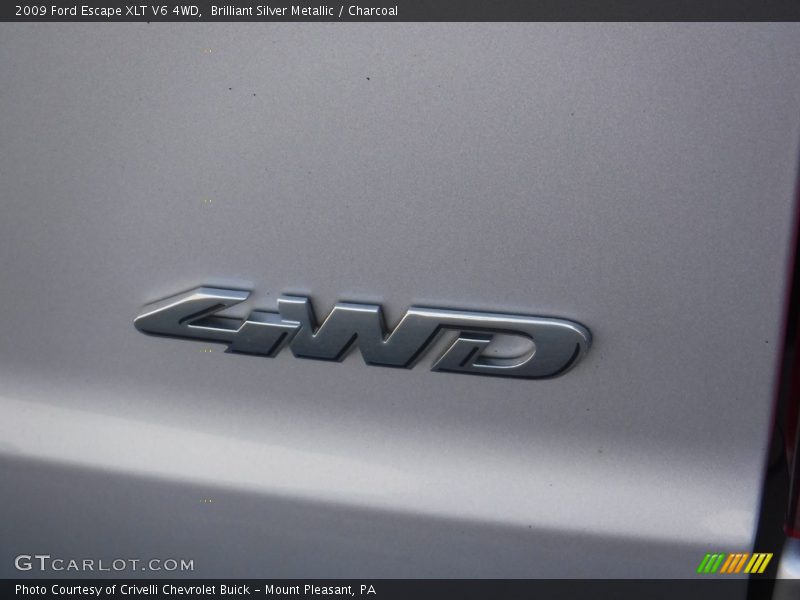 Brilliant Silver Metallic / Charcoal 2009 Ford Escape XLT V6 4WD
