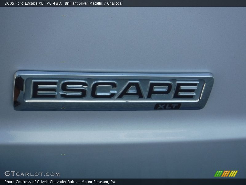 Brilliant Silver Metallic / Charcoal 2009 Ford Escape XLT V6 4WD