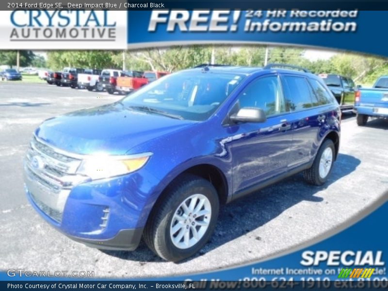 Deep Impact Blue / Charcoal Black 2014 Ford Edge SE