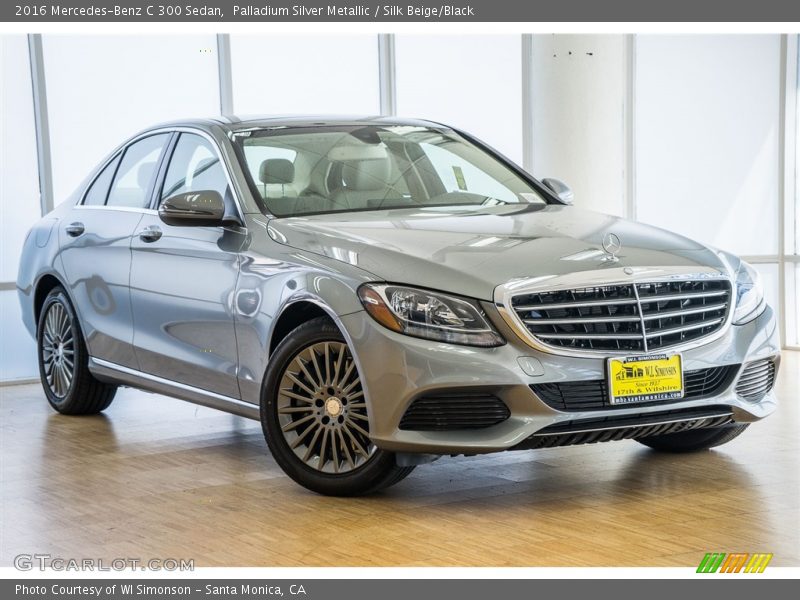 Palladium Silver Metallic / Silk Beige/Black 2016 Mercedes-Benz C 300 Sedan