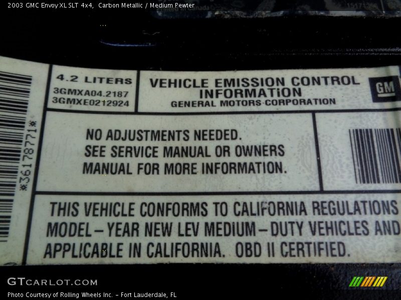 Carbon Metallic / Medium Pewter 2003 GMC Envoy XL SLT 4x4