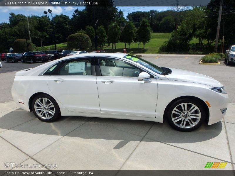 White Platinum / Light Dune 2014 Lincoln MKZ Hybrid