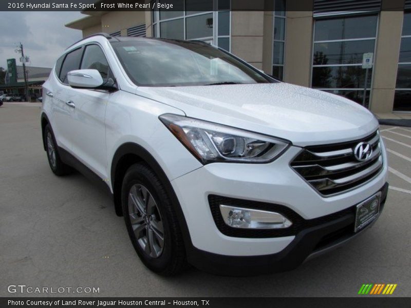 Frost White Pearl / Beige 2016 Hyundai Santa Fe Sport