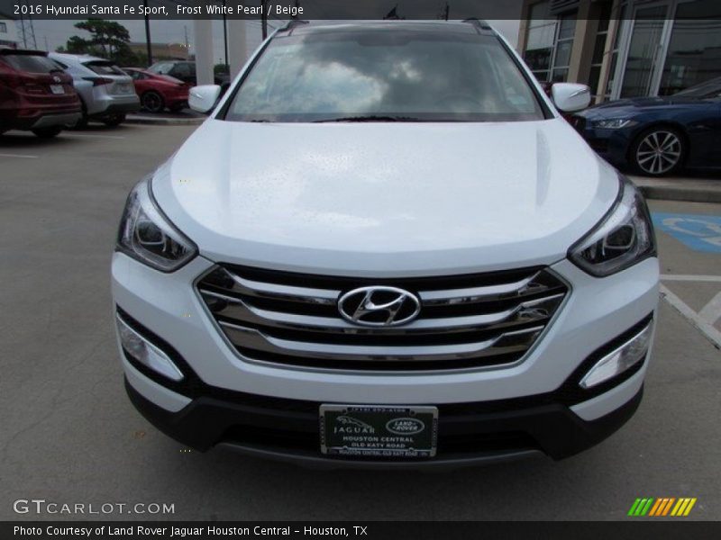 Frost White Pearl / Beige 2016 Hyundai Santa Fe Sport
