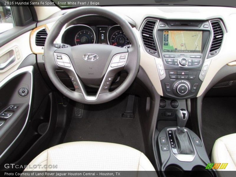 Frost White Pearl / Beige 2016 Hyundai Santa Fe Sport