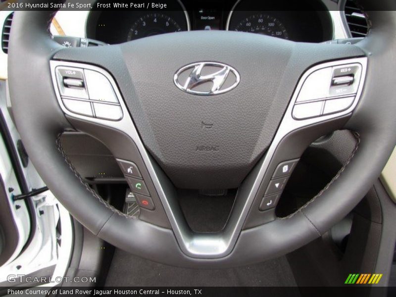 Frost White Pearl / Beige 2016 Hyundai Santa Fe Sport