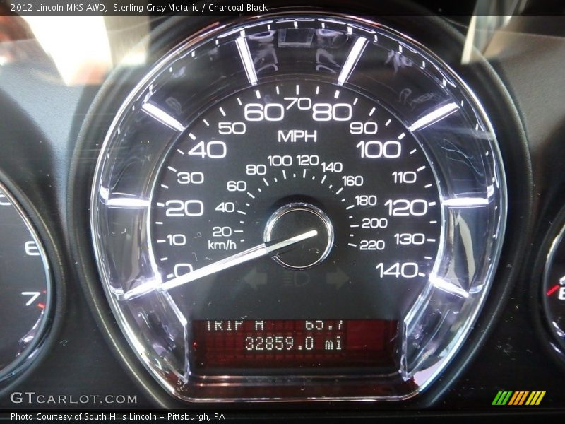 Sterling Gray Metallic / Charcoal Black 2012 Lincoln MKS AWD