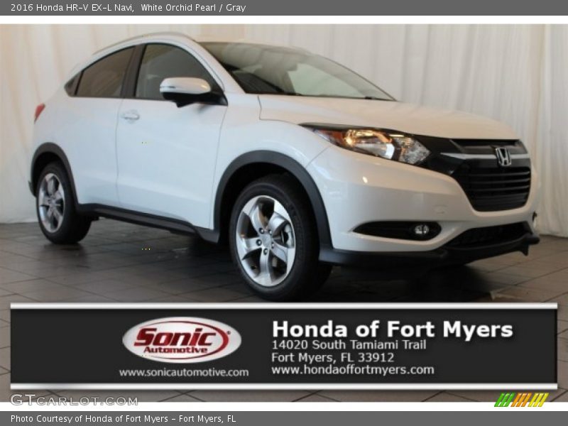 White Orchid Pearl / Gray 2016 Honda HR-V EX-L Navi