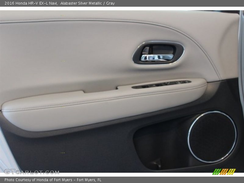 Alabaster Silver Metallic / Gray 2016 Honda HR-V EX-L Navi