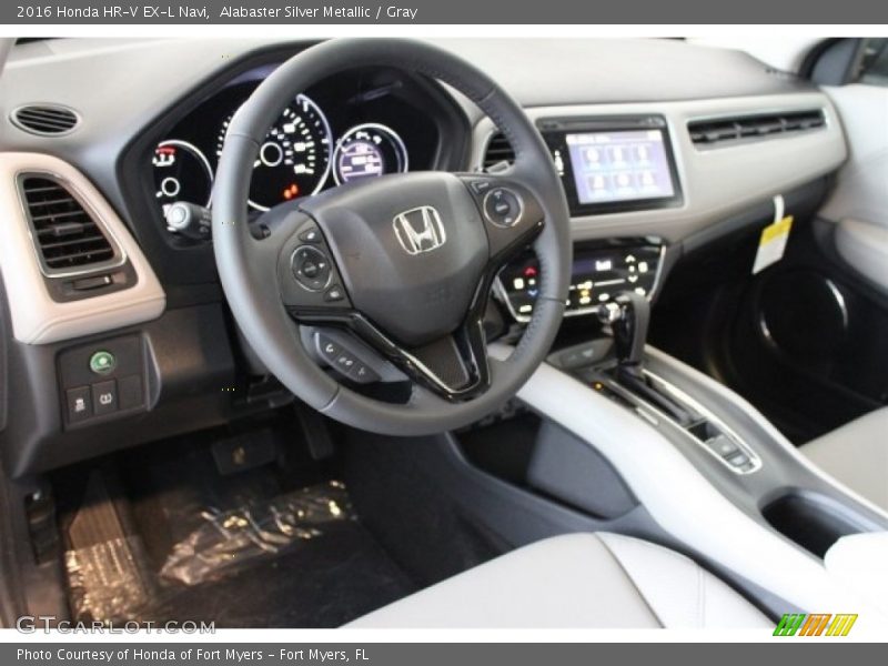 Alabaster Silver Metallic / Gray 2016 Honda HR-V EX-L Navi