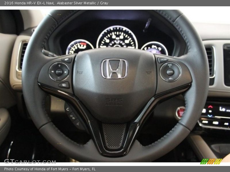 Alabaster Silver Metallic / Gray 2016 Honda HR-V EX-L Navi