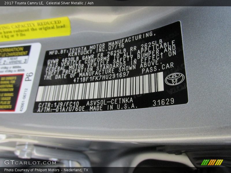 Celestial Silver Metallic / Ash 2017 Toyota Camry LE