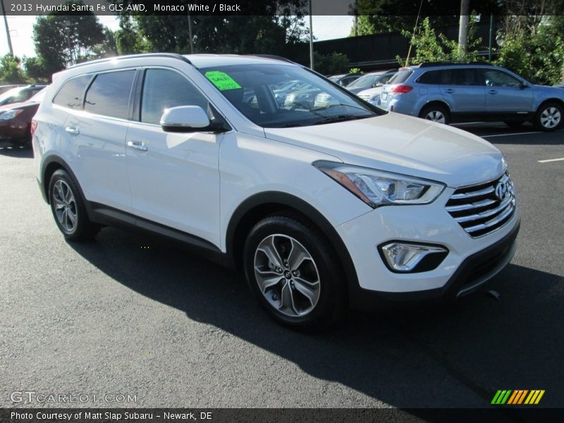Monaco White / Black 2013 Hyundai Santa Fe GLS AWD