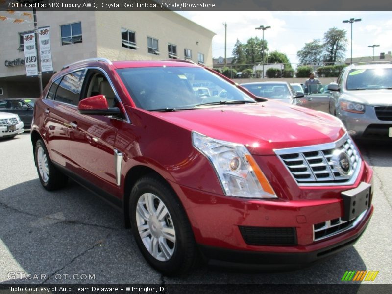 Crystal Red Tintcoat / Shale/Brownstone 2013 Cadillac SRX Luxury AWD