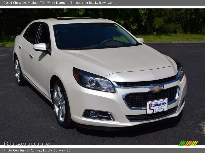 White Diamond Tricoat / Jet Black/Brownstone 2014 Chevrolet Malibu LTZ