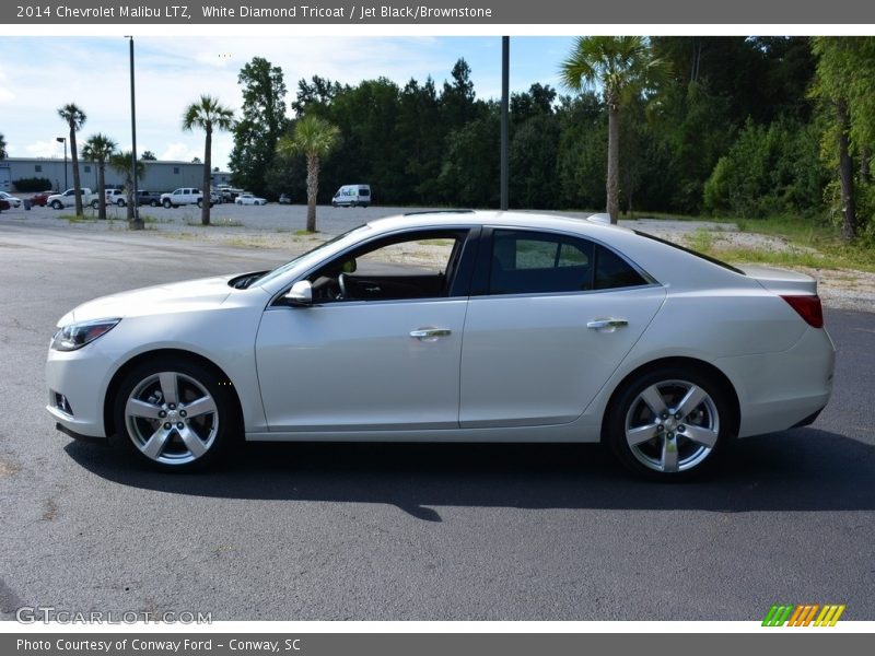 White Diamond Tricoat / Jet Black/Brownstone 2014 Chevrolet Malibu LTZ