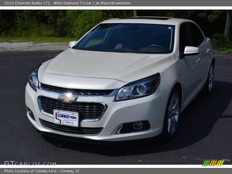 White Diamond Tricoat / Jet Black/Brownstone 2014 Chevrolet Malibu LTZ