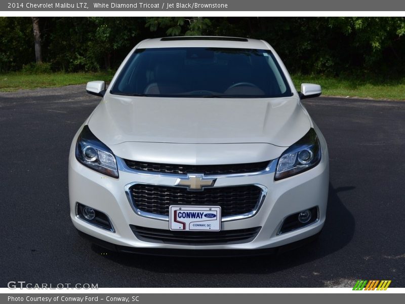 White Diamond Tricoat / Jet Black/Brownstone 2014 Chevrolet Malibu LTZ