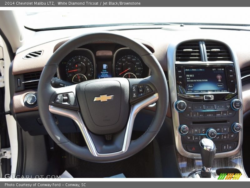 White Diamond Tricoat / Jet Black/Brownstone 2014 Chevrolet Malibu LTZ