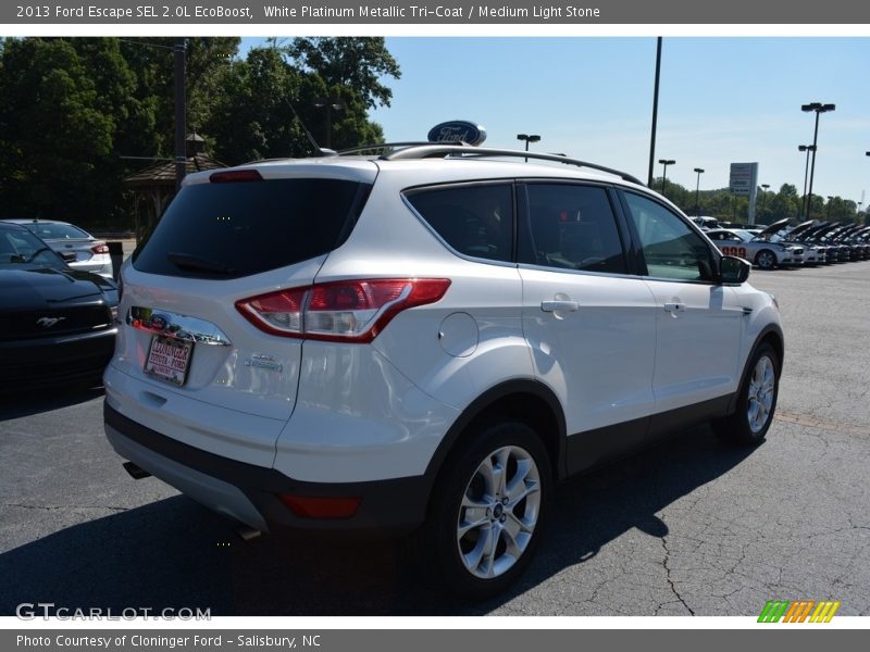 White Platinum Metallic Tri-Coat / Medium Light Stone 2013 Ford Escape SEL 2.0L EcoBoost