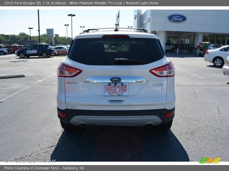 White Platinum Metallic Tri-Coat / Medium Light Stone 2013 Ford Escape SEL 2.0L EcoBoost