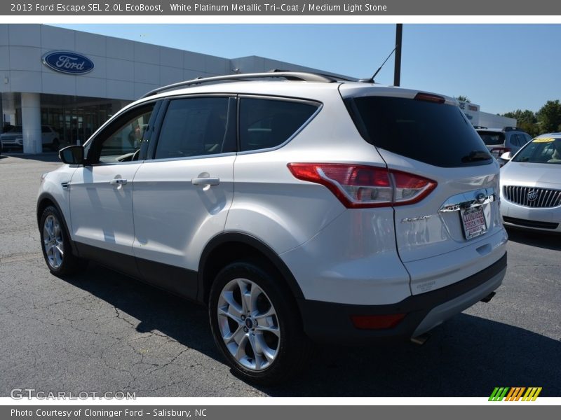 White Platinum Metallic Tri-Coat / Medium Light Stone 2013 Ford Escape SEL 2.0L EcoBoost