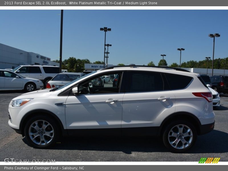 White Platinum Metallic Tri-Coat / Medium Light Stone 2013 Ford Escape SEL 2.0L EcoBoost