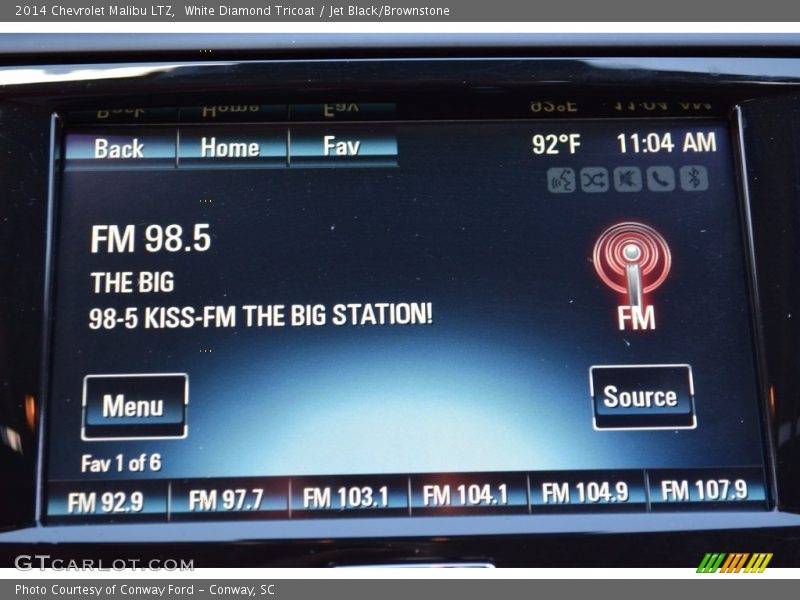 White Diamond Tricoat / Jet Black/Brownstone 2014 Chevrolet Malibu LTZ