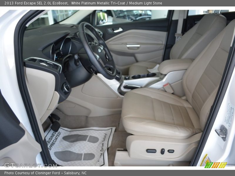White Platinum Metallic Tri-Coat / Medium Light Stone 2013 Ford Escape SEL 2.0L EcoBoost