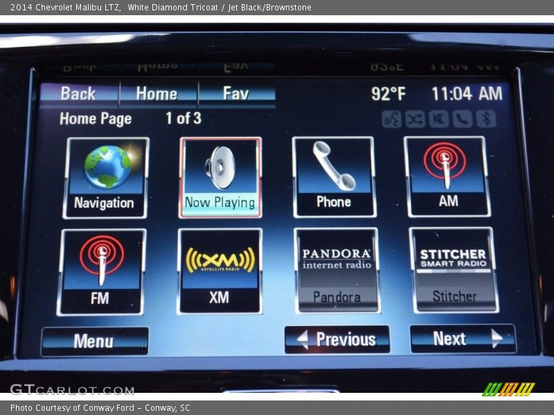 White Diamond Tricoat / Jet Black/Brownstone 2014 Chevrolet Malibu LTZ