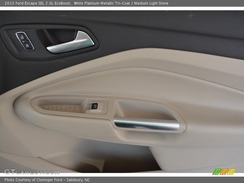 White Platinum Metallic Tri-Coat / Medium Light Stone 2013 Ford Escape SEL 2.0L EcoBoost